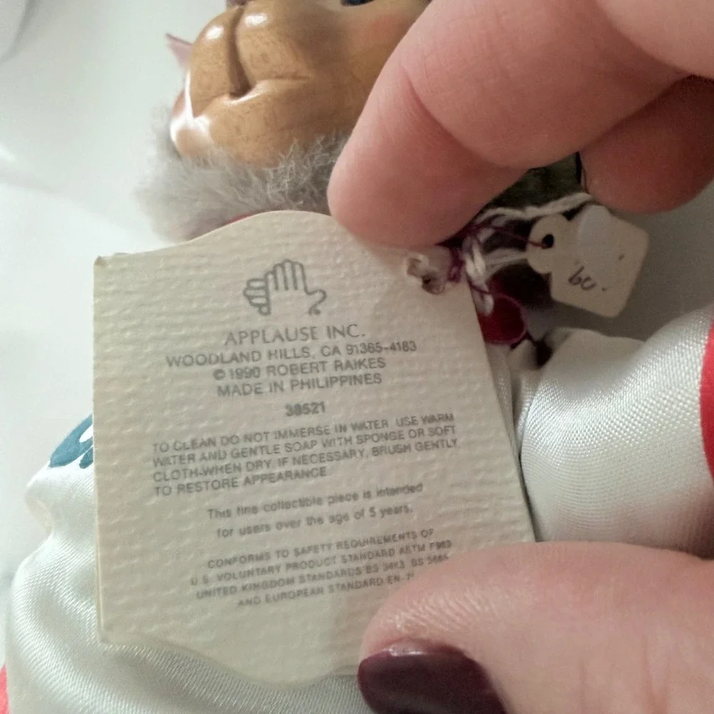 Robert Raikes Bears USA Olympic Wood Face Plush Nursery‎ Miniatures Grey 7in